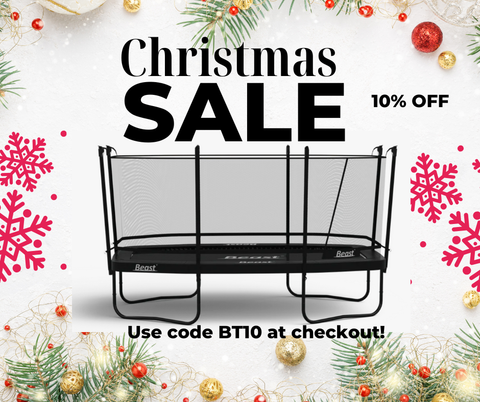 Beast K9 10x17 Performance Rectangle Trampoline with Enclosure | Heavy Duty | No Weight Limit | 9.5 Inch Black PianoWire Springs | Free Ladder